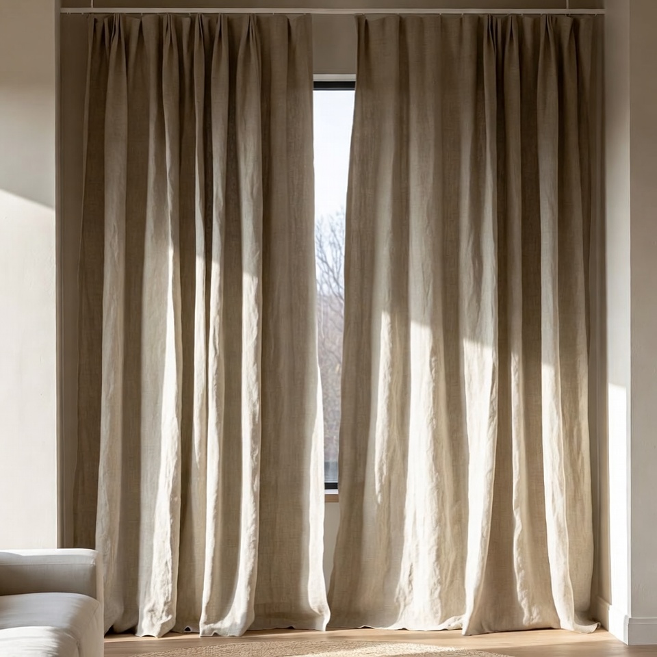 Heavy linen curtain